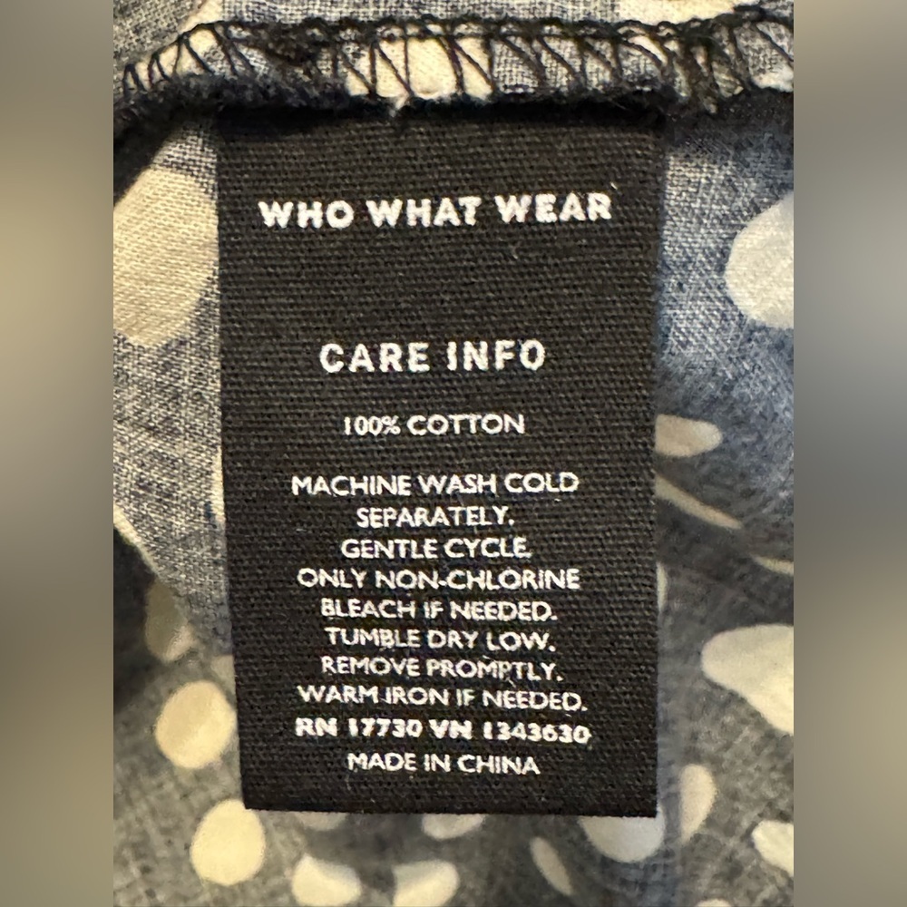 NEW Who What Wear 100% Cotton Black and White Polka Dot Maxi Dress - Picture 8 of 8